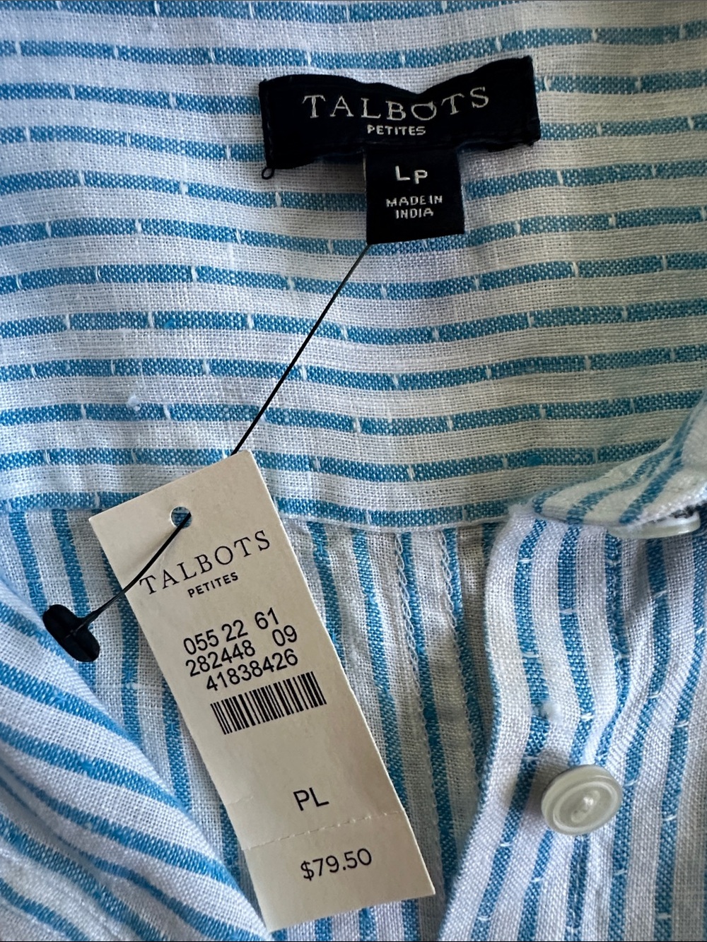 Talbots linen button up ahirt - Picture 4 of 7